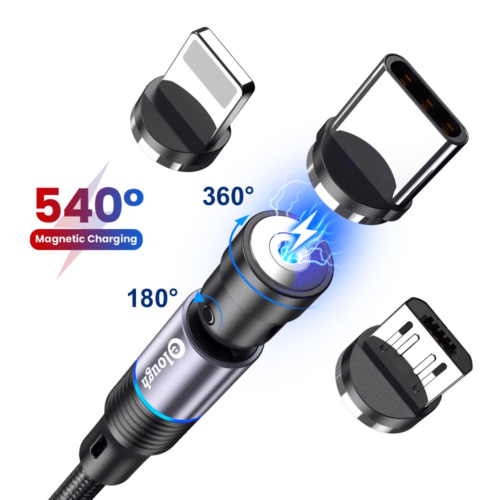 Dây Cáp Sạc Nhanh 2.4A Micro USB Type-C 540 Độ Chuyên Dụng Cho Samsung Xiaomi