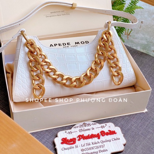 Túi vân rắn kẹp nách APEDBE xích đồng size 25 kèm hộp xịn ảnh thật | BigBuy360 - bigbuy360.vn