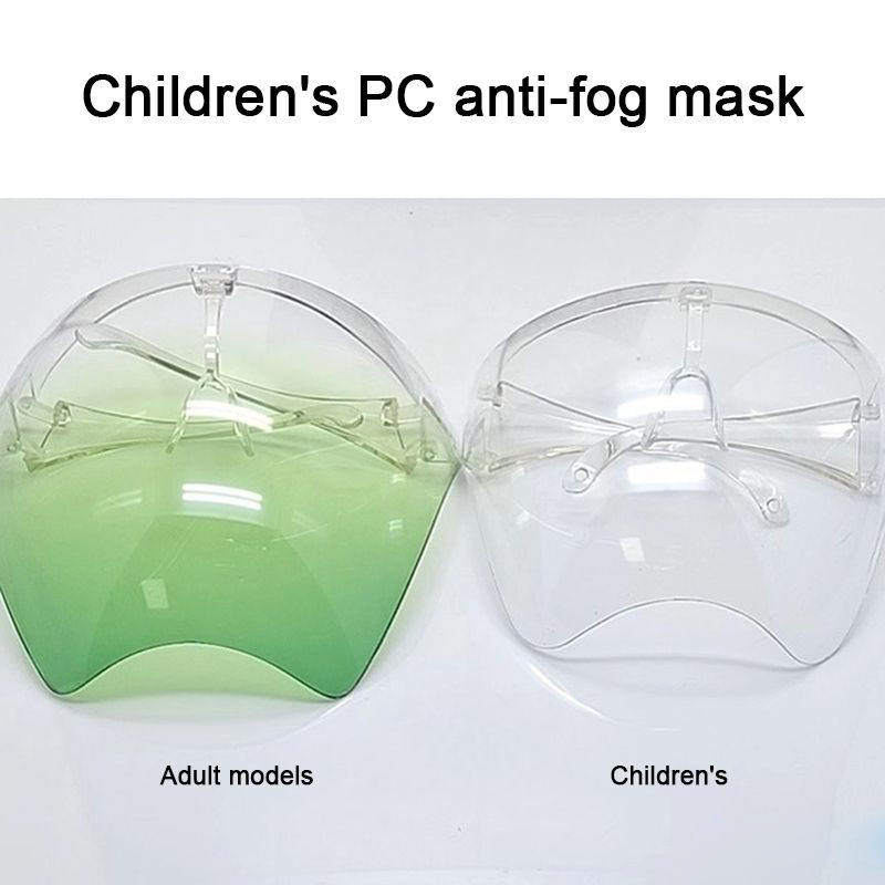 Mắt kính bảo hộ FACE SHIELD BABY trẻ em, em bé trong suốt che hết mặt đáng yêu chống giọt bắn. 2021NEW children's face mask HD Real anti-fog PC lens fashion one-piece oversized lens glasses transparent mask for Kids -beauty