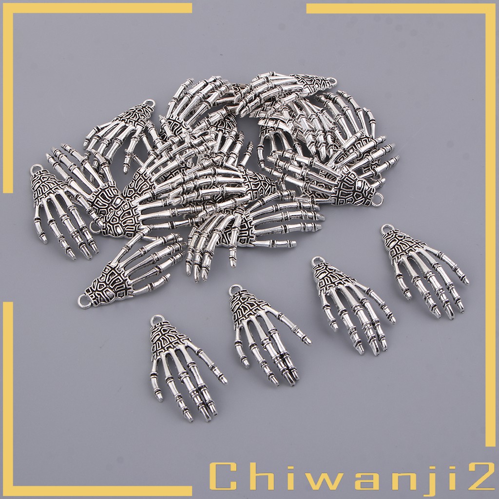 25 Bracelet Charms Skeleton Hand Pendant Jewelry Making Finding