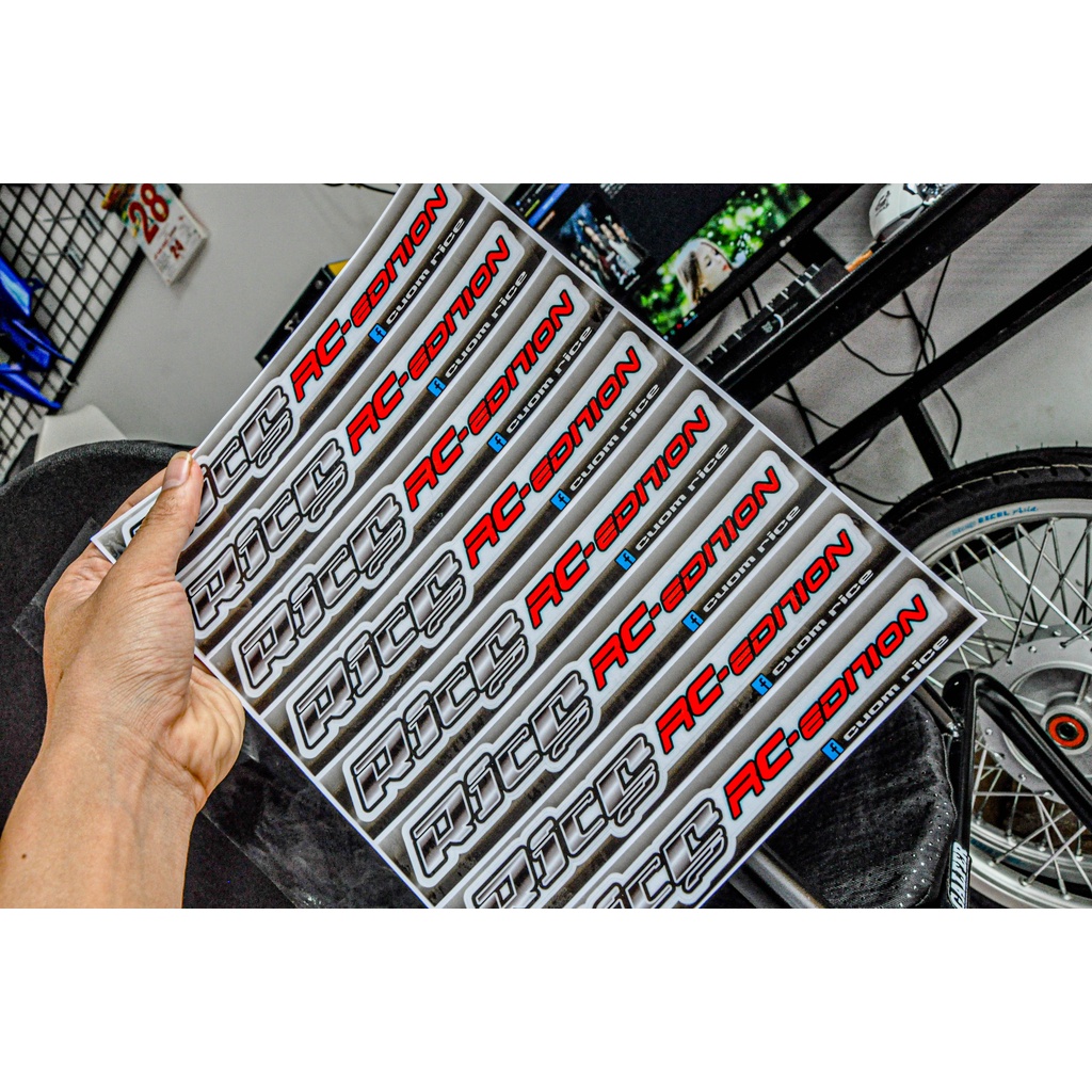 Tem Dán Phuôc Rice RC edition + Rice Disk Brake dàn cho phuộc màu sơn bạc