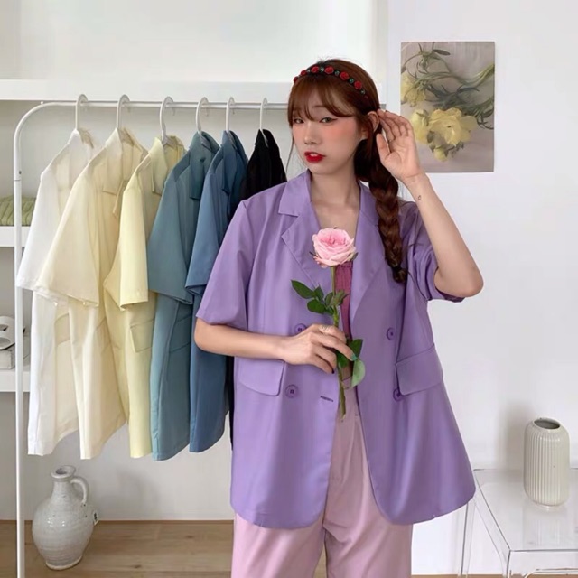 [ORDER] ÁO BLAZER CỘC TAY (SẴN ĐEN, BE)