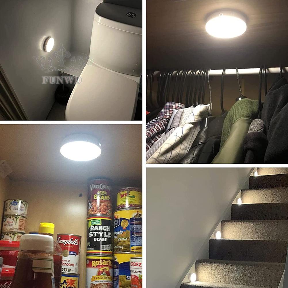【FUNWD】1*light String Motion Sensor LED Night Cordless Battery-Powered Wall Light New
