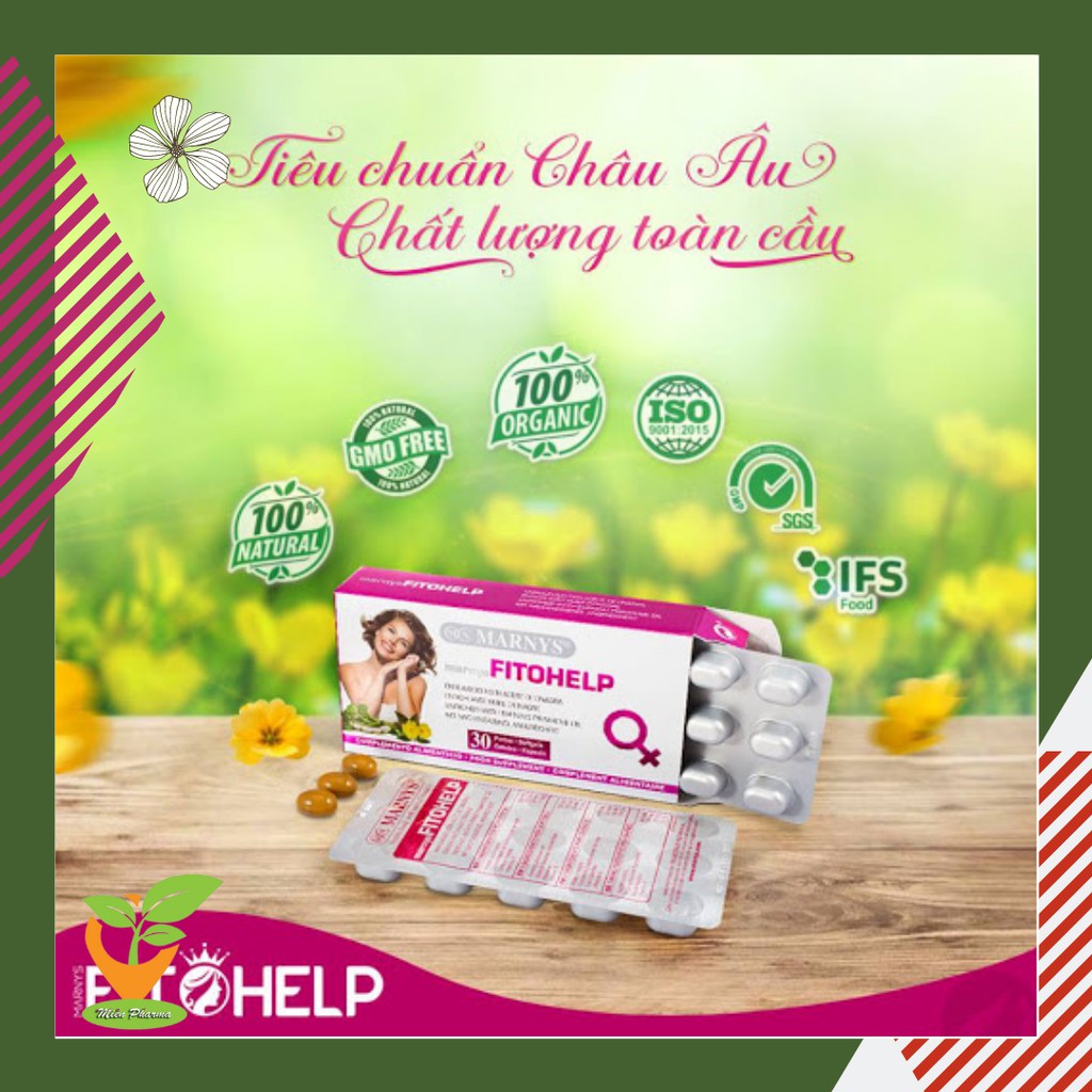 Marnys FITOHELP [Hộp 30 viên] - Bổ sung nội tiết tố nữ, điều hoà kinh nguyệt, chống lão hoá