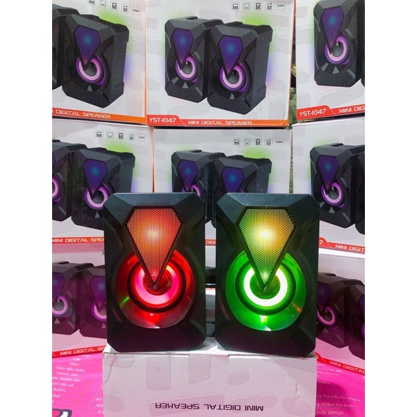 Loa Vi tính leerfei Model 1050-1046-1053 Led 7 màu siêu trầm để bàn⭐Loa vi tính LED RGB giá cực rẻ
