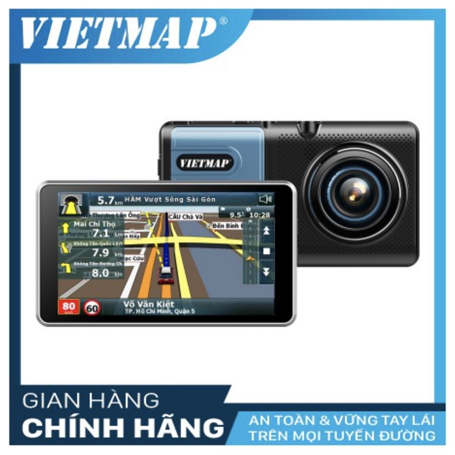 VIETMAP A50 - Camera Hành Trình Ô Tô Trước Sau + Dẫn Đường GPS + Thẻ 32GB