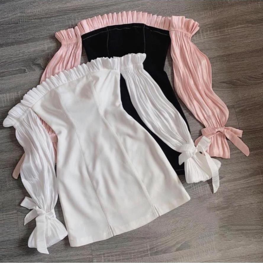 Đầm trễ vai dự tiệc tay phối lưới bóng kính siêu hot | BigBuy360 - bigbuy360.vn