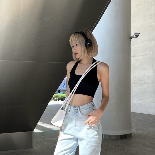 Áo croptop cổ yếm CHICMONKI CAT02