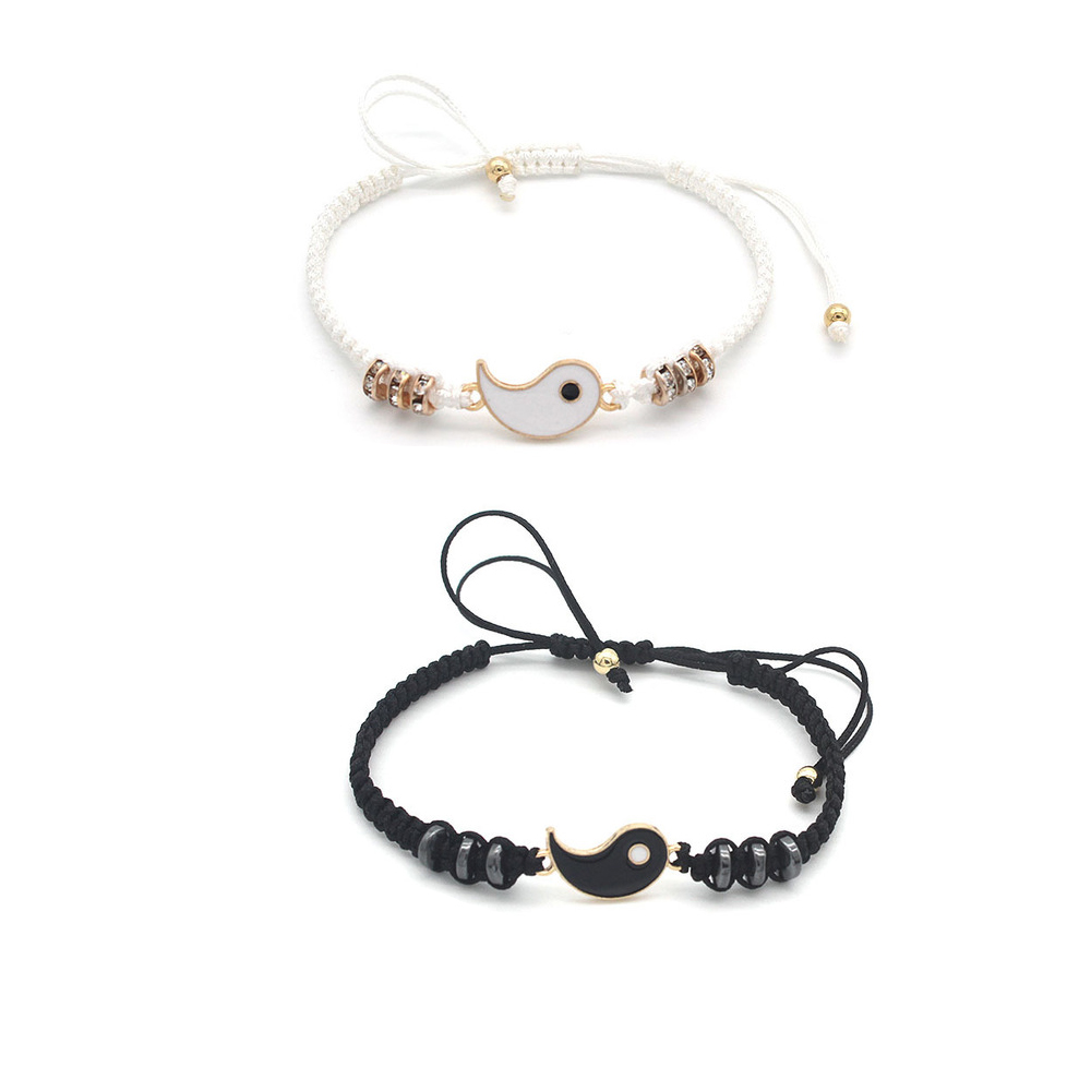 Set 1 / 2 Vòng Tay Bện Dây Thủ Công Cho Cặp Đôi