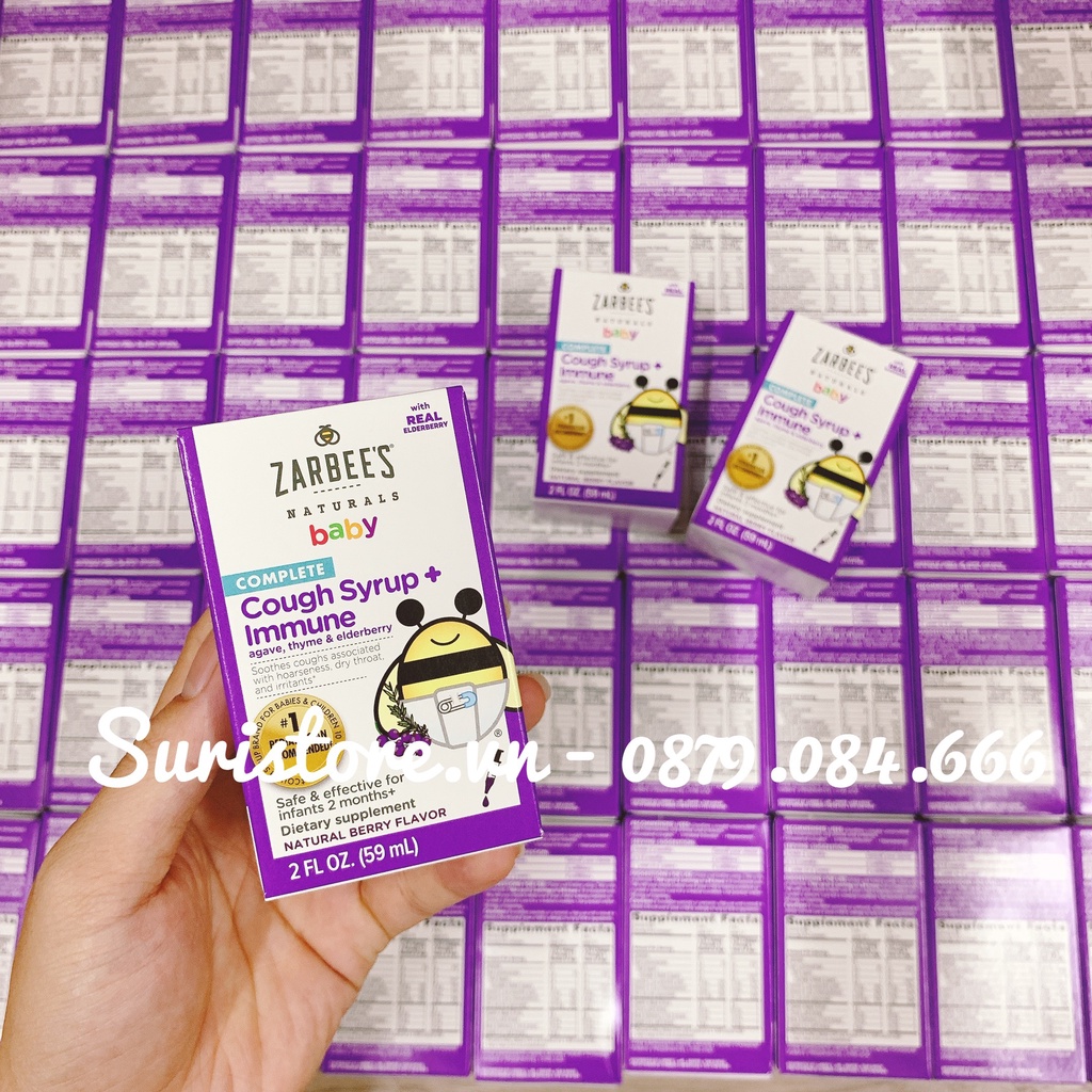 Siro ho + tăng đề kháng Zarbee's Cough Syrup Immune &amp; ZinC