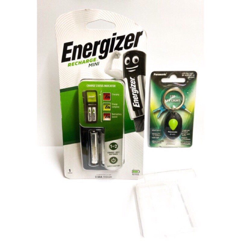 Bộ Sạc Energizer Kèm 2 Pin Sạc AAA 700 mAh Hàng Chính Hãng Tặng Kèm HỘP BẢO QUẢN PIN SẠC