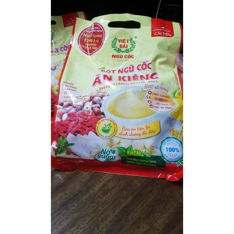 Bột ngũ cốc ăn kiêng Việt Đài bịch 600g 15 gói