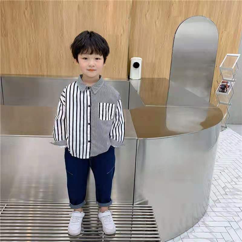 Cotton Long Sleeve Plaid Shirt Korean Style New Spring Autumn Boys Fashion For Boys 2021