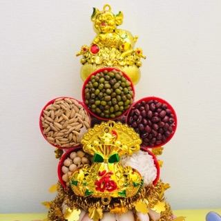 Tháp tỏi Ngũ Cốc Tiền Vàng Ngày Tết-SHOP