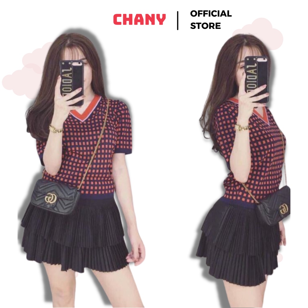 Chân váy ngắn xếp ly nhỏ 2 tầng CHANY Bigsize