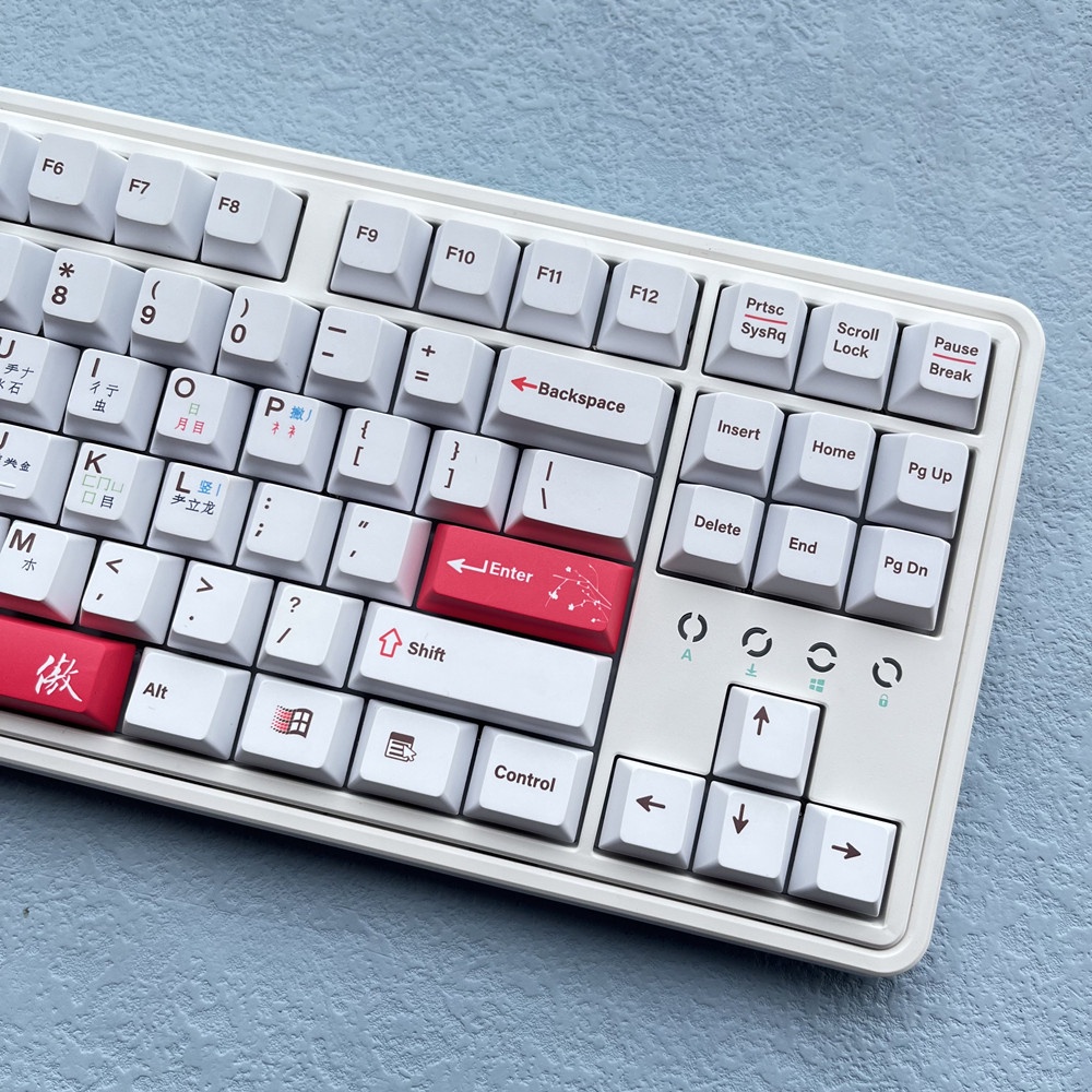 128 Phím PBT Keycaps Cherry Profile Anh đào Hoa mai Hoa lan Hoa cúc Cây thuốc nhuộm tre Phụ Bàn phím cơ học Keycap