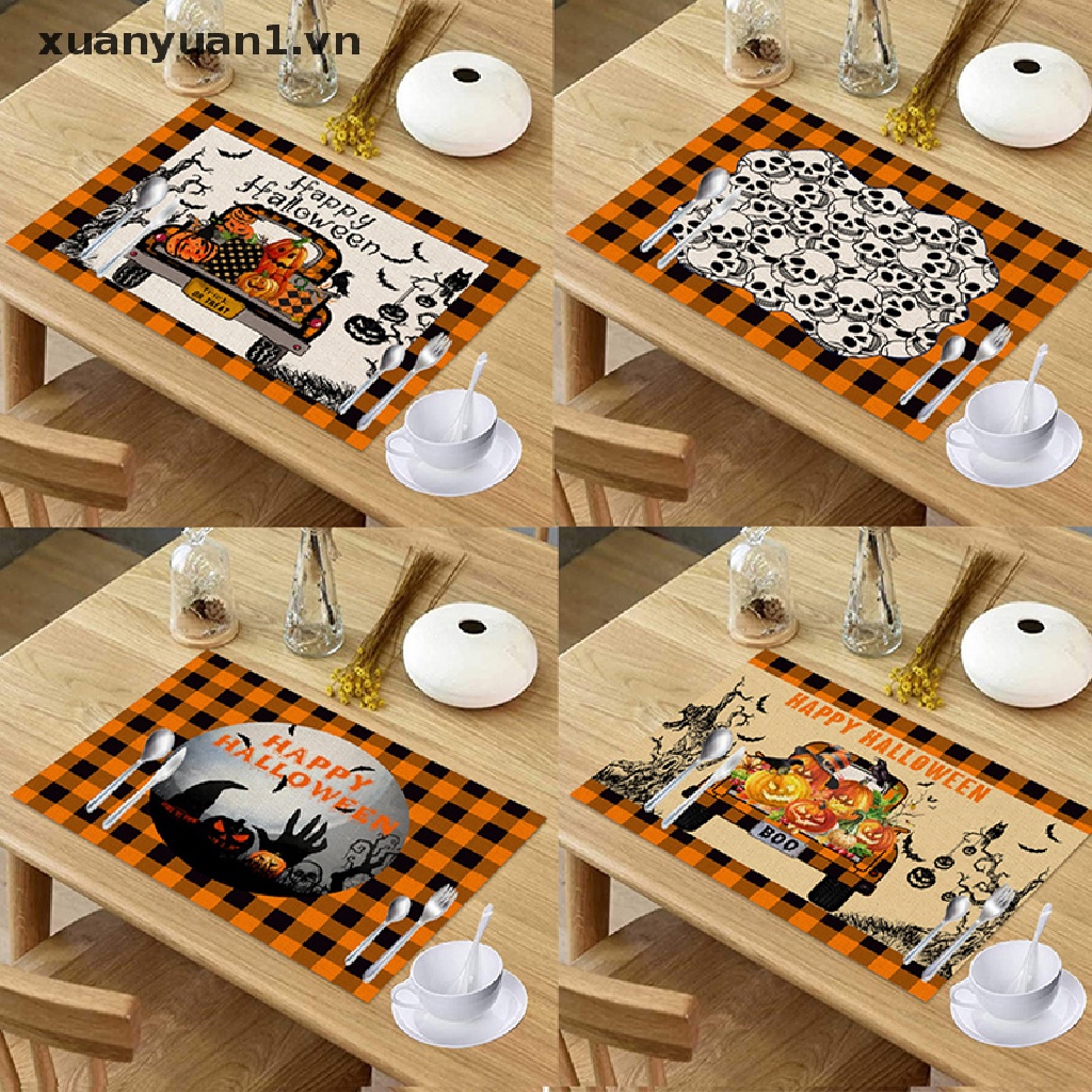 Thảm Lót Bàn Ăn Chịu Nhiệt Phong Cách Halloween Độc Đáo 42x32cm