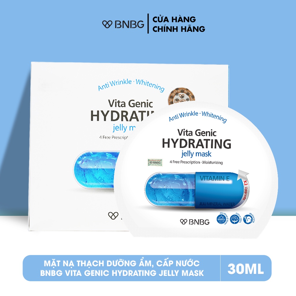 Combo 10 mặt nạ dưỡng ẩm cho da BNBG Hydrating Vita Genic Jelly Mask 30mlx10