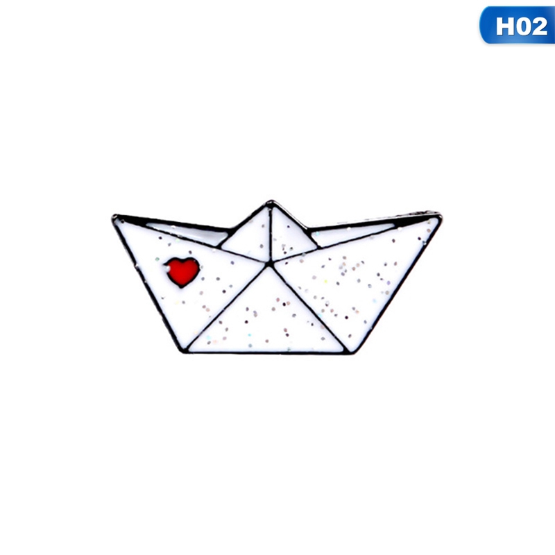 flowersqueen Ghim Cài Áo Kim Loại Hình Máy Bay Giấy Origami