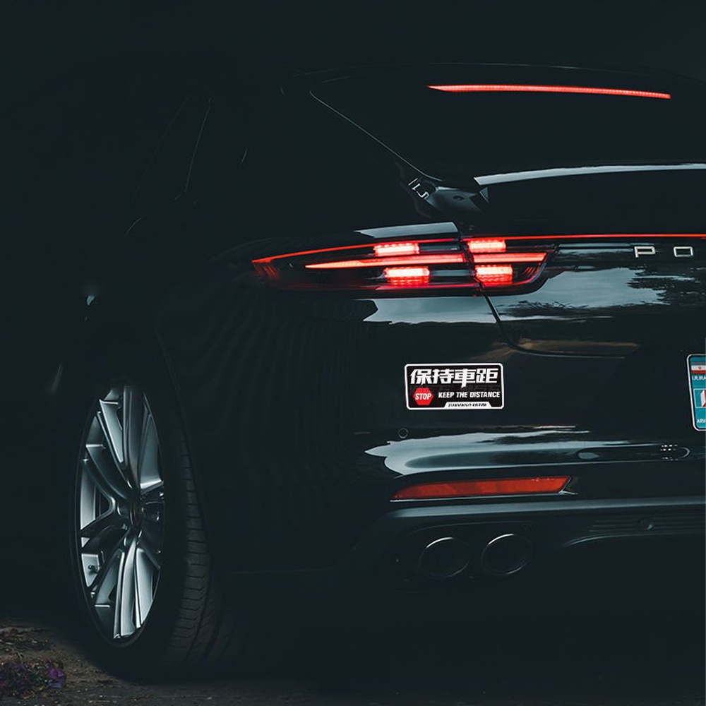 GIỮ KHOẢNG CÁCH Cảnh báo Nhãn dán xe Phản chiếu Cảnh báo Decal Ô tô Xe máy Hình dán đã sửa đổi
