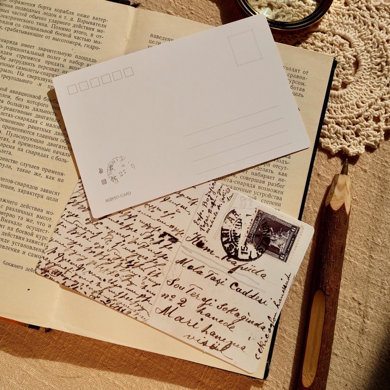 Hộp 30 tấm bưu thiếp, postcard hoạ tiết vintage