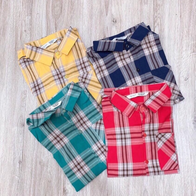 Sơmi caro kẽ sang