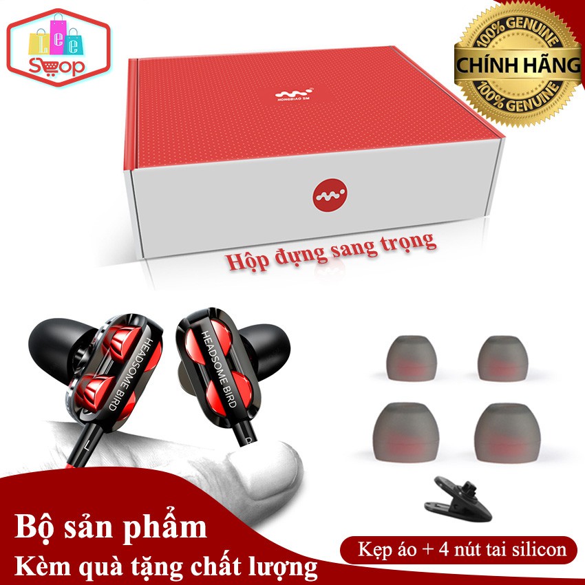 ✅[ Chính Hãng ] Tai Nghe Nhét Tai Siêu Bass 4 Loa LS99 - Chất Âm Cực Đã, Nghe Nhạc, Xem Phim 7D - Hongbiao SM - Lee Shop