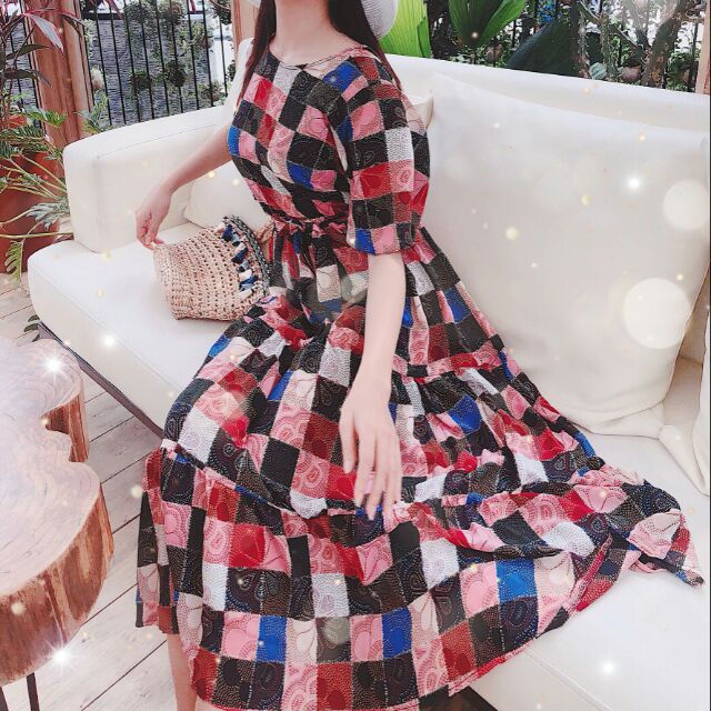 Đầm maxi thổ cẩm