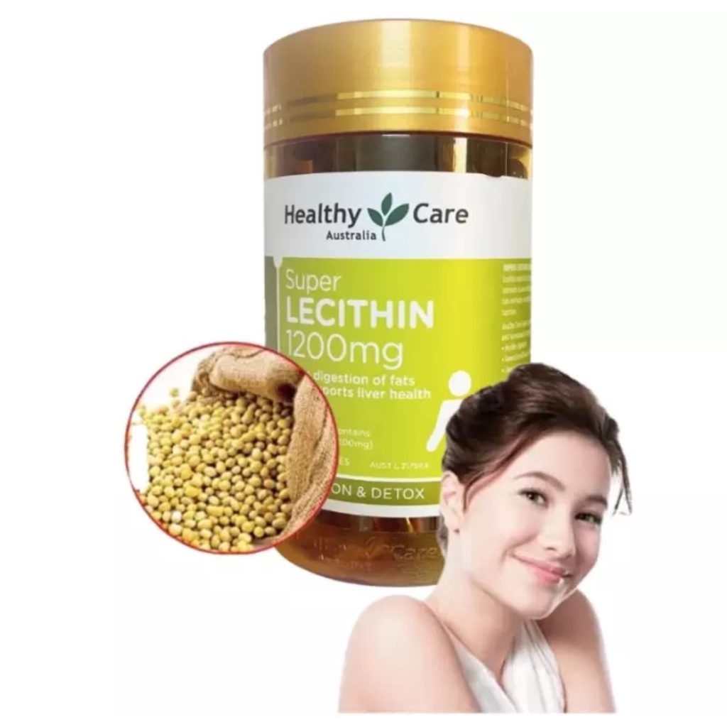 Viên uống Mầm Đậu nành Healthy Care Super Lecithin Tăng vòng một, Đẹp da cân bằng nội tiếp tố 1 hộp 100v