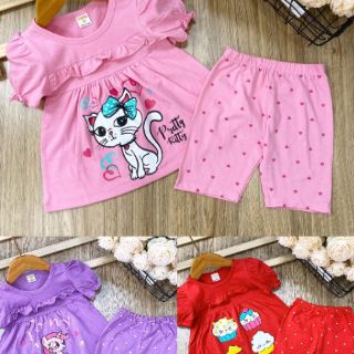 Set 3 bộ thun cotton cho bé gái