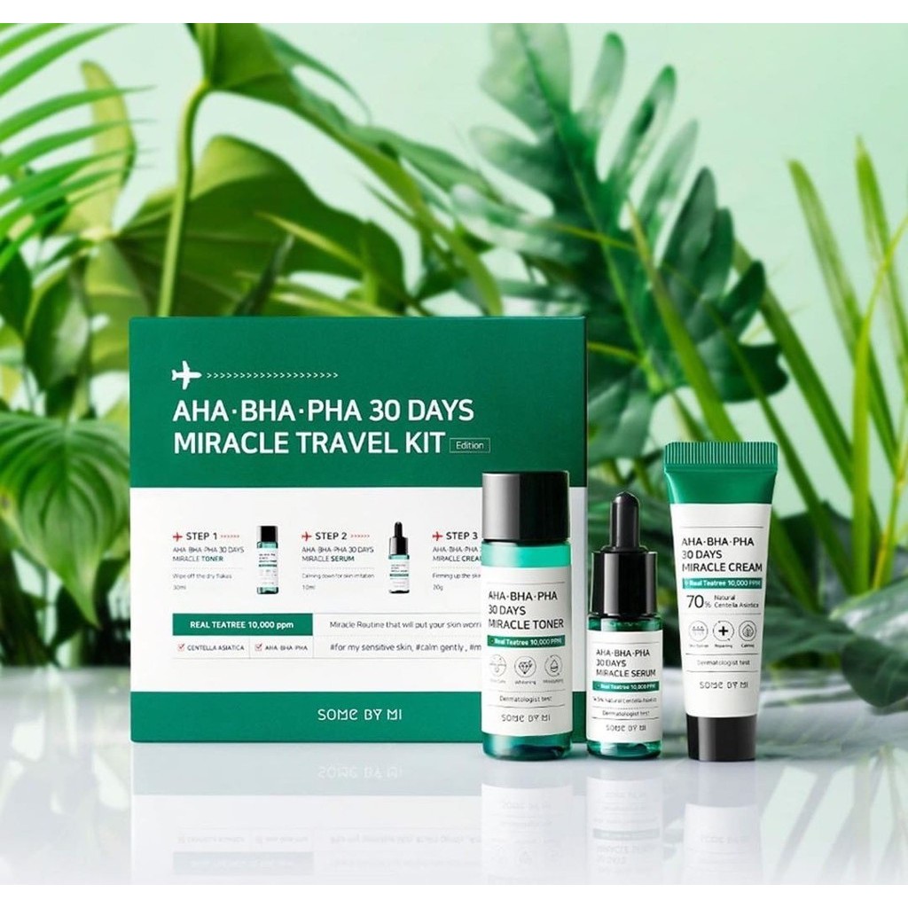 Bộ Kit 3 Món giảm mụn dưỡng da Some By Mi AHA - BHA - PHA 30 Days Miracle Travel Kit