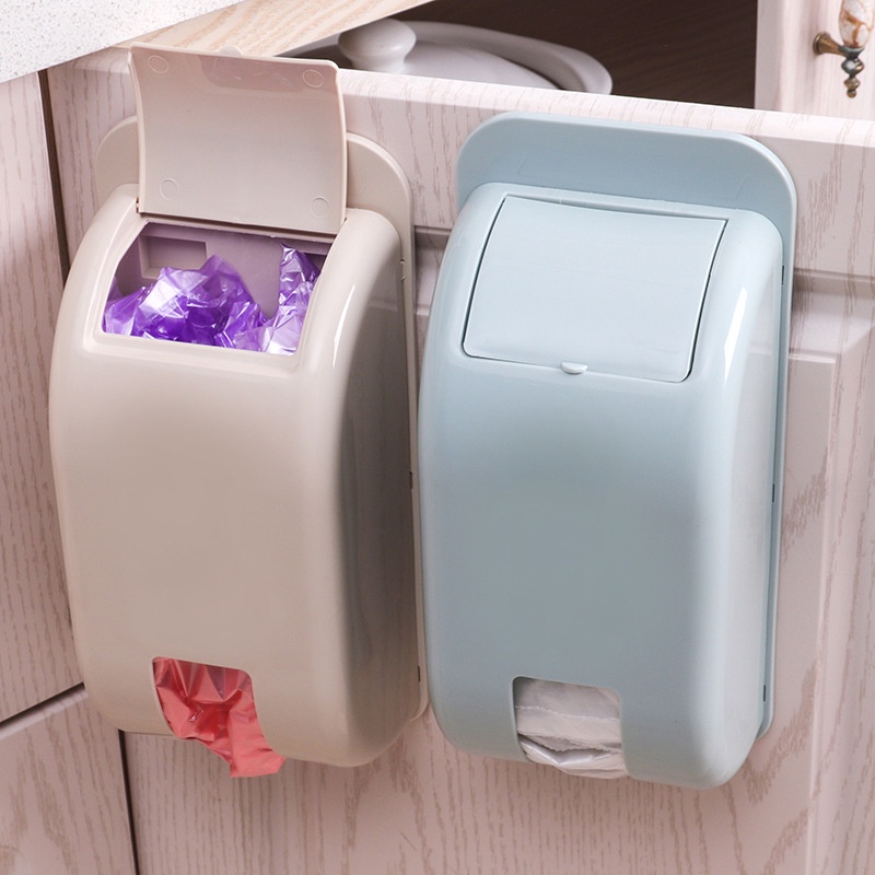 Hộp Đựng  Đồ Dùng Nhà Bếp, Đựng Túi Bóng, Túi Nilon Dán Tường Chắc Chắn, Khay Chứa Lớn, Cửa Rút Tiện Lợi