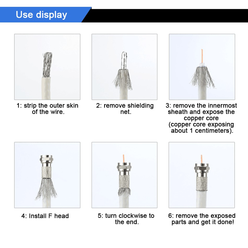 Dây Cáp Đồng Chất Lượng Cao Rg6 F Type Cho Tv