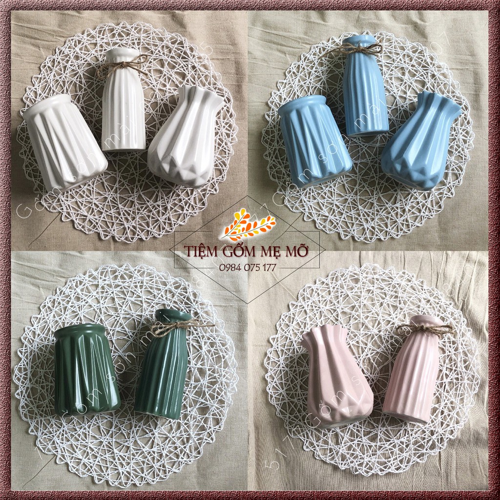 Set lọ mini Bát Tràng màu pastel (vừa decor vừa cắm hoa cực xinh)