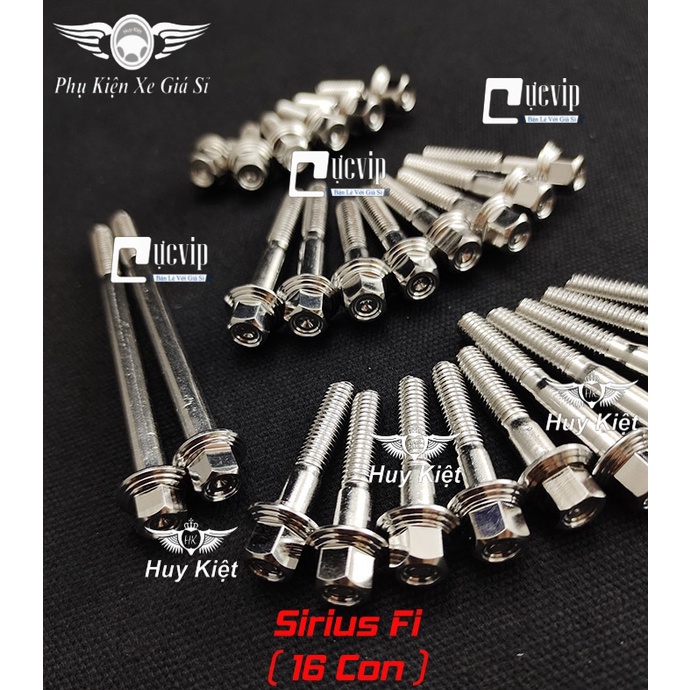 Bộ Ốc Lốc Máy Salaya PHAY THÁI Inox 304 Cho Sirius Fi (16 Con) MS5215