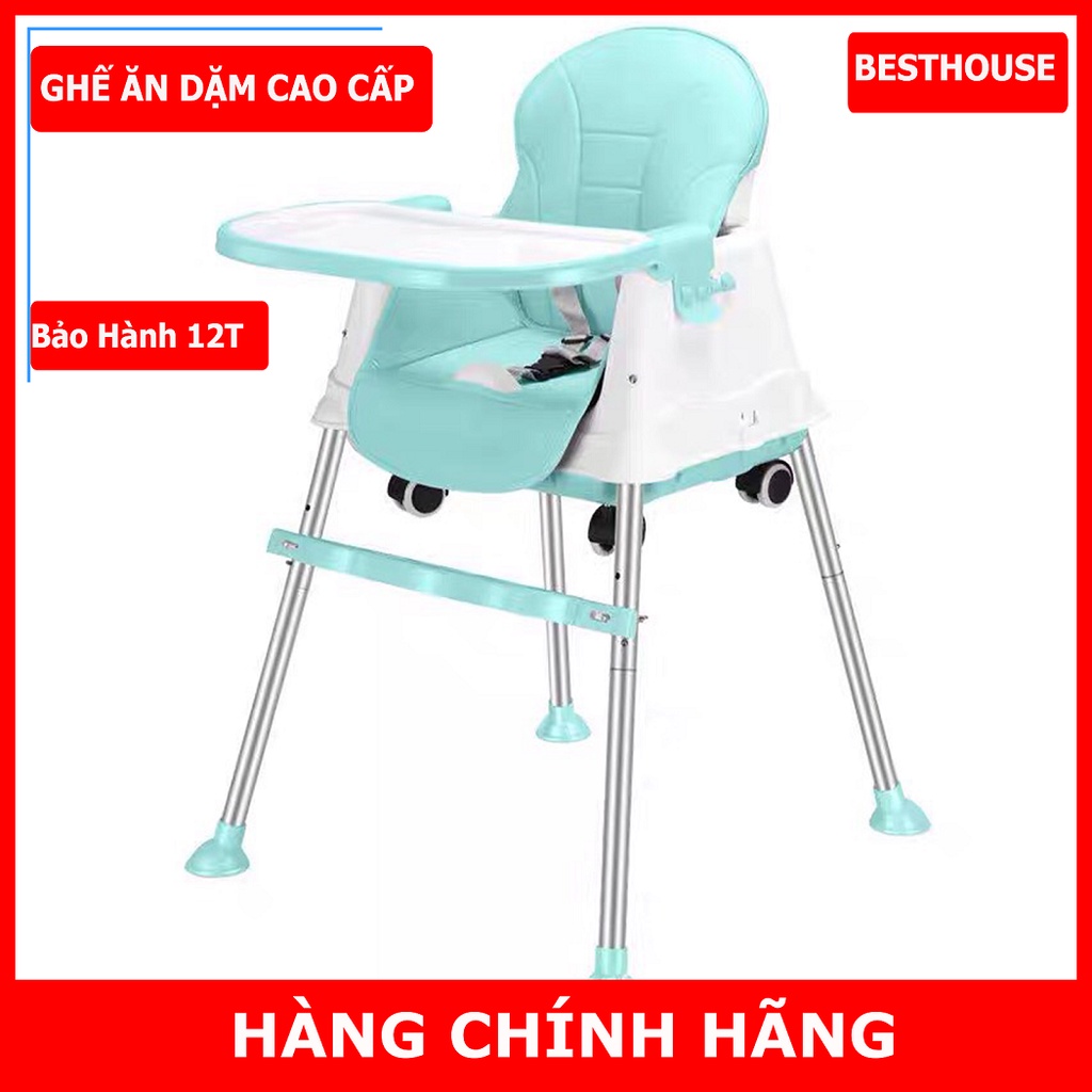 Ghế ăn dặm cho bé gấp gọn, ghế tập ăn cho bé 2 trong 1 kèm chân sắt