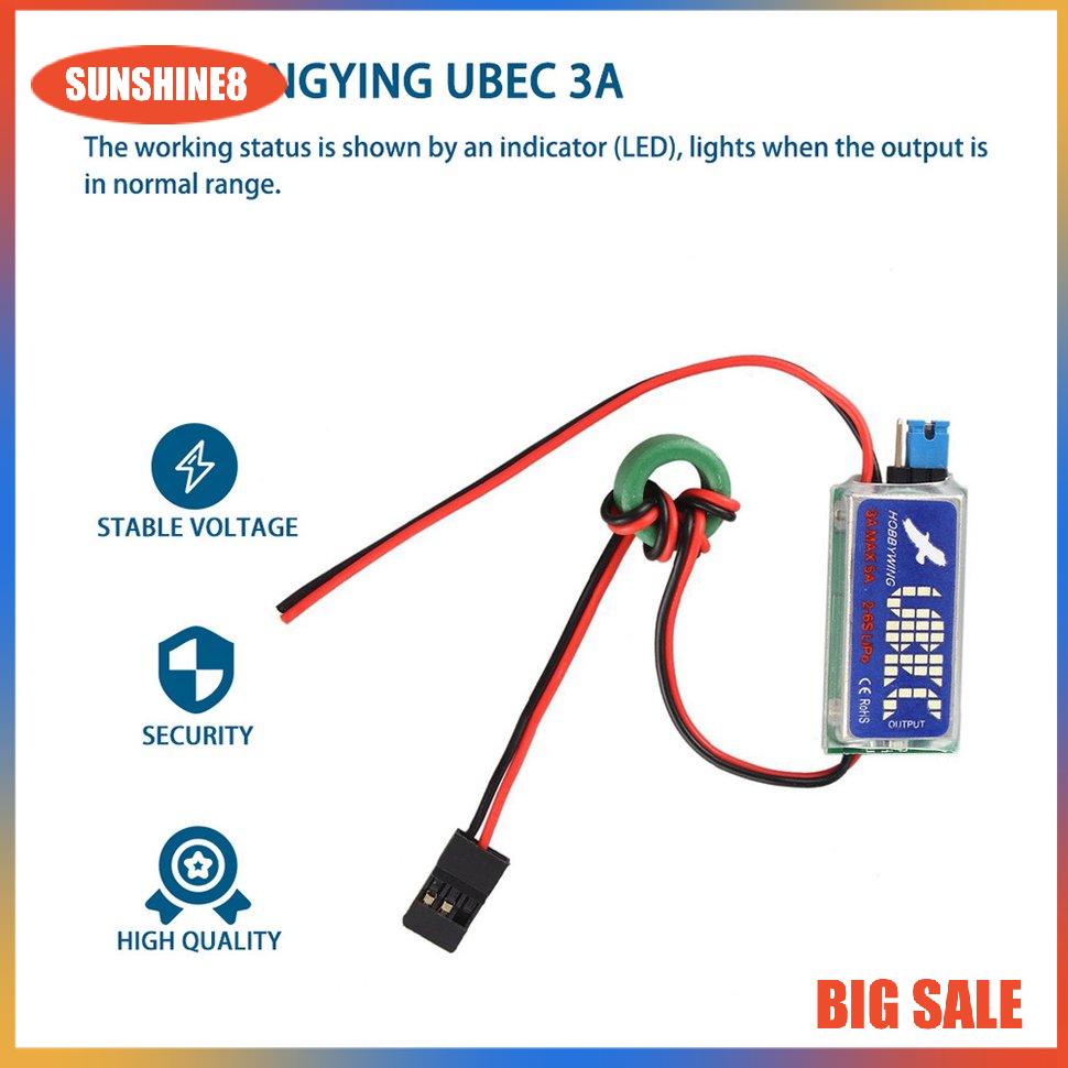 【SUN】5V/6V UBEC 3A Lowest RF Noise Full Shielding Antijamming Switching Regulator