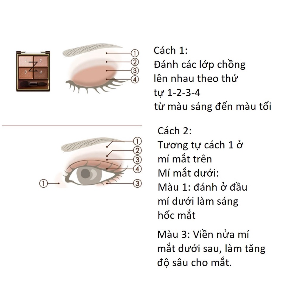 Màu mắt EXCEL 4 ô  - MP8000 MP8001 MP8002 MP8003 MP8004 MP8005 MP8006 MP8007