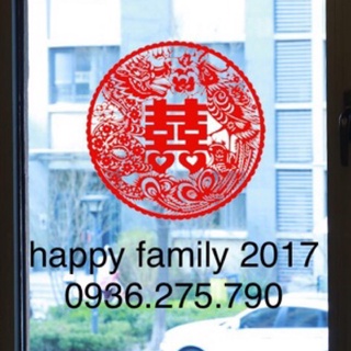 Decal Tĩnh Điện Song Hỷ Trang Trí Cưới
