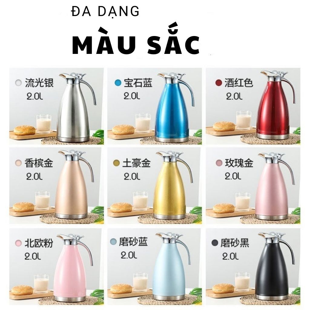 Bình Đựng Nước Phòng Khách Lõi Inox Tráng Men Nhiều Màu Cực Đẹp