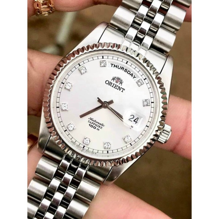 Đồng Hồ Orient Cơ Nam Automatic Dây Thép Đúc Đặc Có Lịch Ngày - Bảo Hành Máy 12 Tháng - Combo Quà Cực Chất