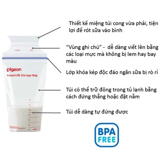 Túi trữ sữa Pigeon 180ml