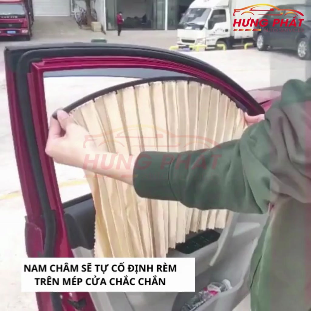 Bộ 4 Rèm Che Nắng Xe Ô Tô Chất Liệu Vải Cao Cấp, Gắn Hút Nam Châm Thông Minh - Hưng Phát Auto
