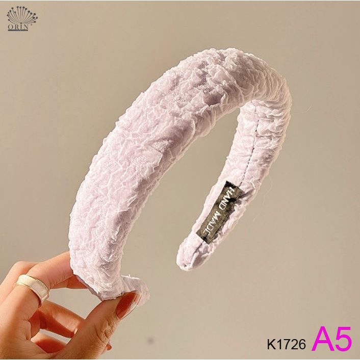 Băng đô cài tóc vải nhún nhiều màu sang trọng cao cấp thanh lịch Orin K1726
