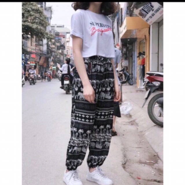 Quần lanh ống rộng bo alibaba 2c | BigBuy360 - bigbuy360.vn