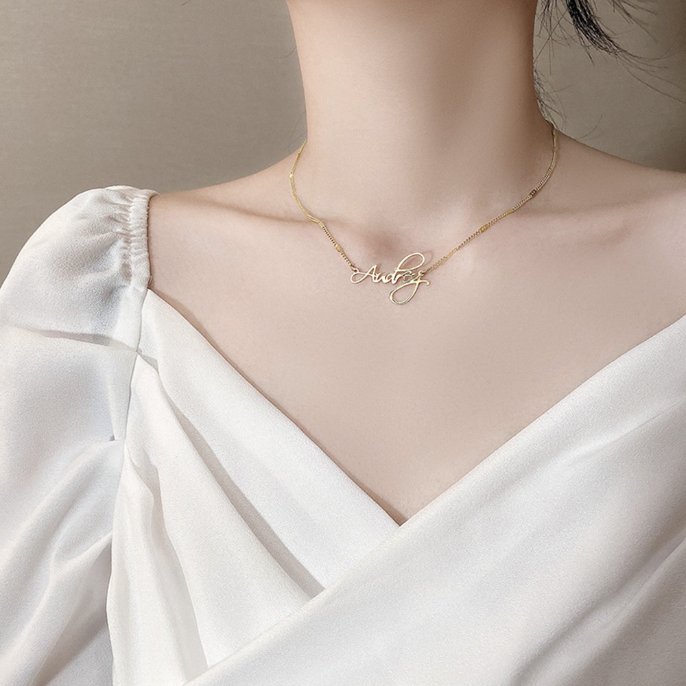 Vòng cổ Mặt Chữ Cái Tiếng Anh Phong Cách Hàn Quốc Cổ Điển Thời Trang Cho Nữ