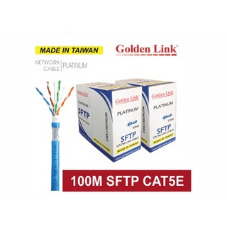 Thùng 100m golden link taiwan xanh dương , cáp mạng chống nhiễu sftp cat 5e