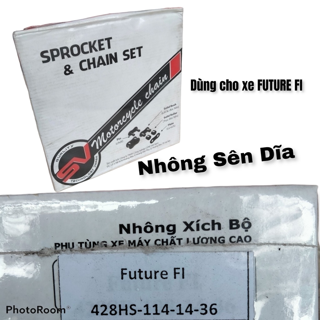 Nhông Sên Dĩa Cho Xe FUTURE FI Thông Số 14-36-S45C-108L-428S, Hàng Chính Hãng, Giá Tận Xưởng