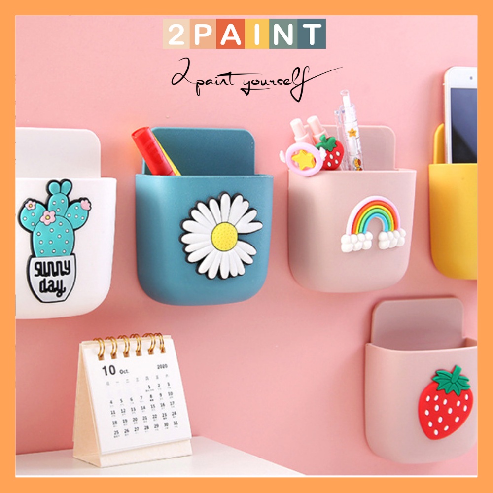 Giá đỡ điều khiển, đựng đồ gắn tường tiện lợi hình họa tiết cute