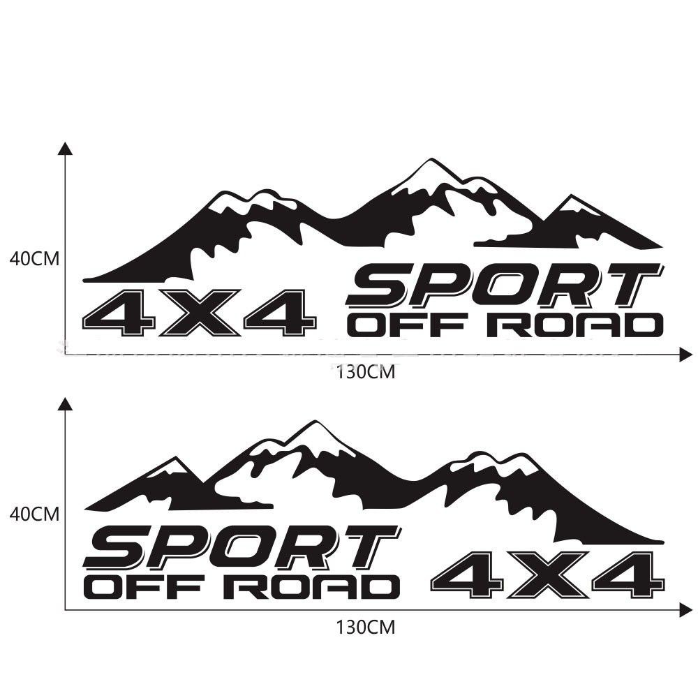 phụ kiện ô tô - Tem Decal 4x4 Sport Và Ngọn Núi Dán Trang Trí Xe ô Tô Bán Tải Ms-251phụ kiện xế hộp
